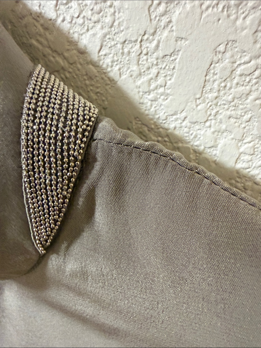 Lafayette 148 New York Taupe Mandarin Collar Button-Front Shirt - Picture 3 of 6